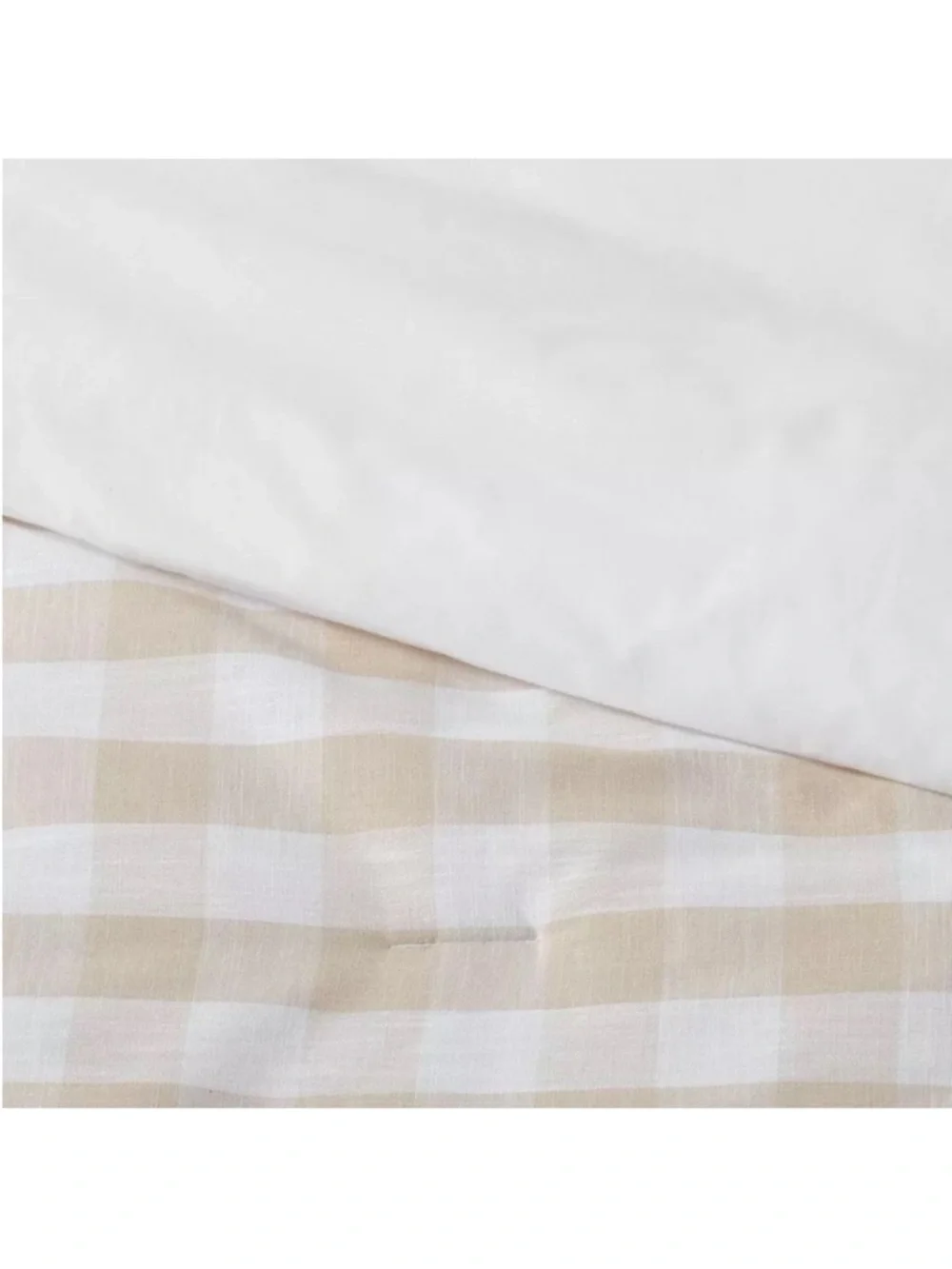 Threshold King Beige and White Gingham Comforter Set - All Season, Breathable